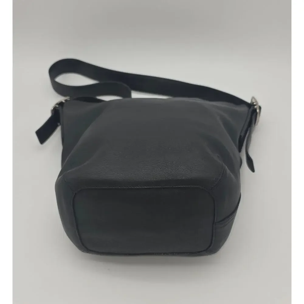 レディース Old Coach Bucket Bag Black Leather y2k